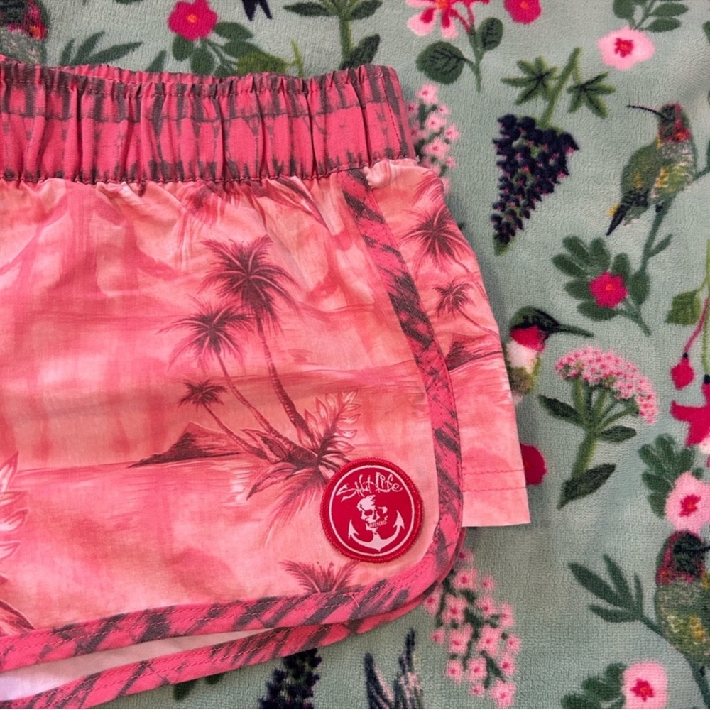 Salt Life Coral Palm Print Shorts